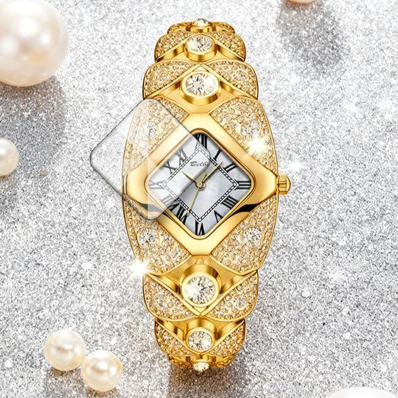 Luxury Full Diamond Bangle Bracelet Watch