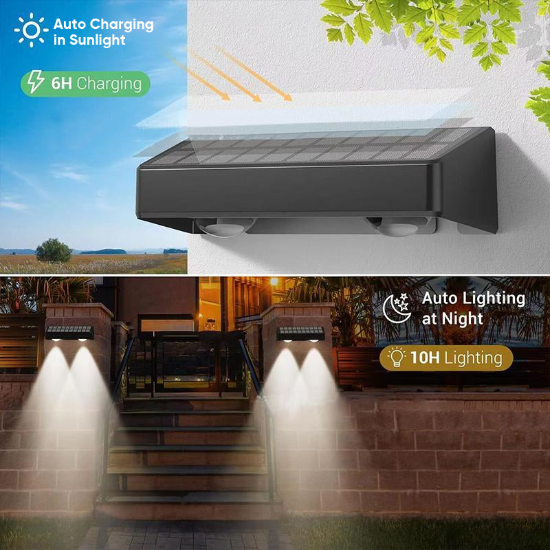 Modern Solar-Powered Waterproof LED Fence Lights