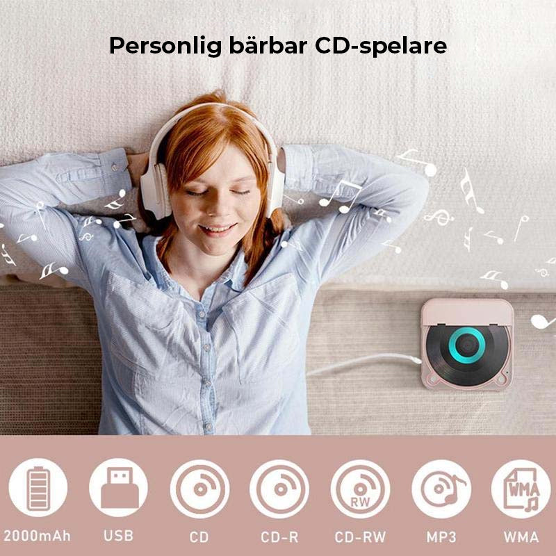 Bärbar Bluetooth-kompatibel CD-spelare