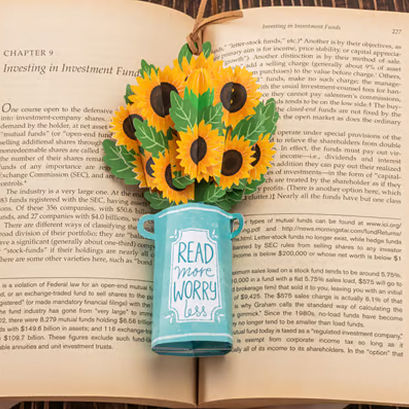 Elegant Flower Bouquet 3D Pop-up Bookmark