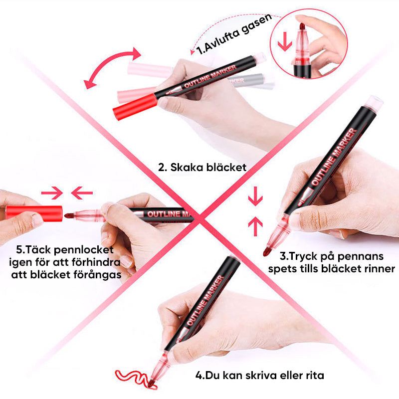 Färgning Lightstick Graffiti Highlighter Pennor