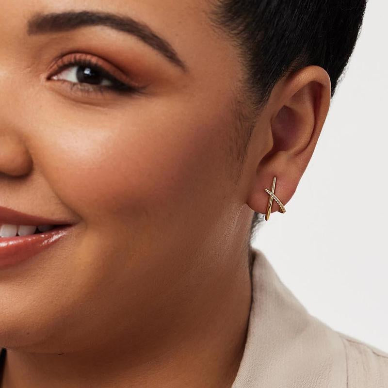 Simple Versatile Crossover Style Earrings