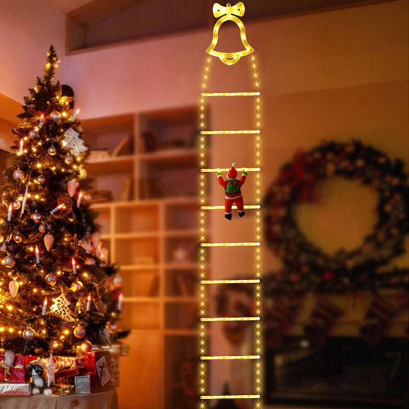 Christmas Santa Climbing Stairs Light
