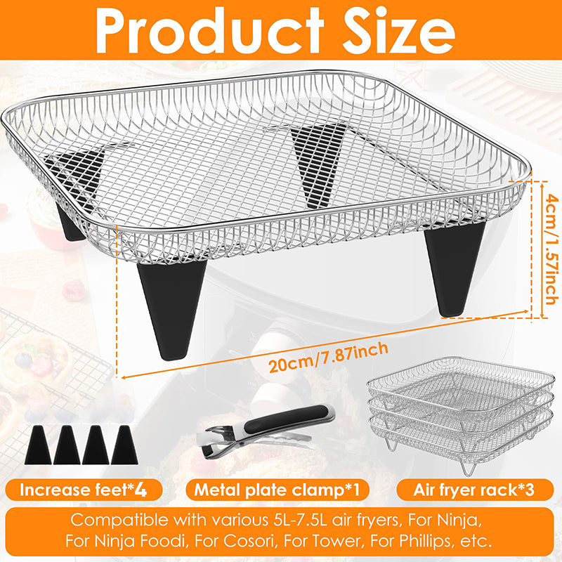 Set of 3 Stackable Baskets for Airfryer