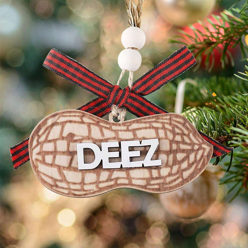 Wooden Peanut Shaped Car Hanging Ornament