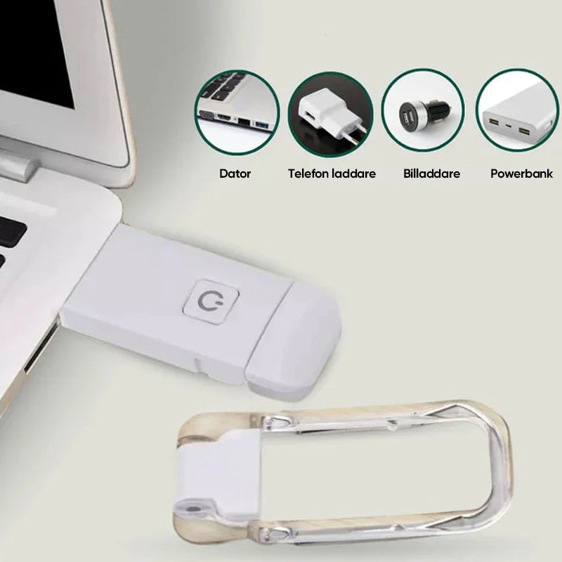 Uppladdningsbar boklampa