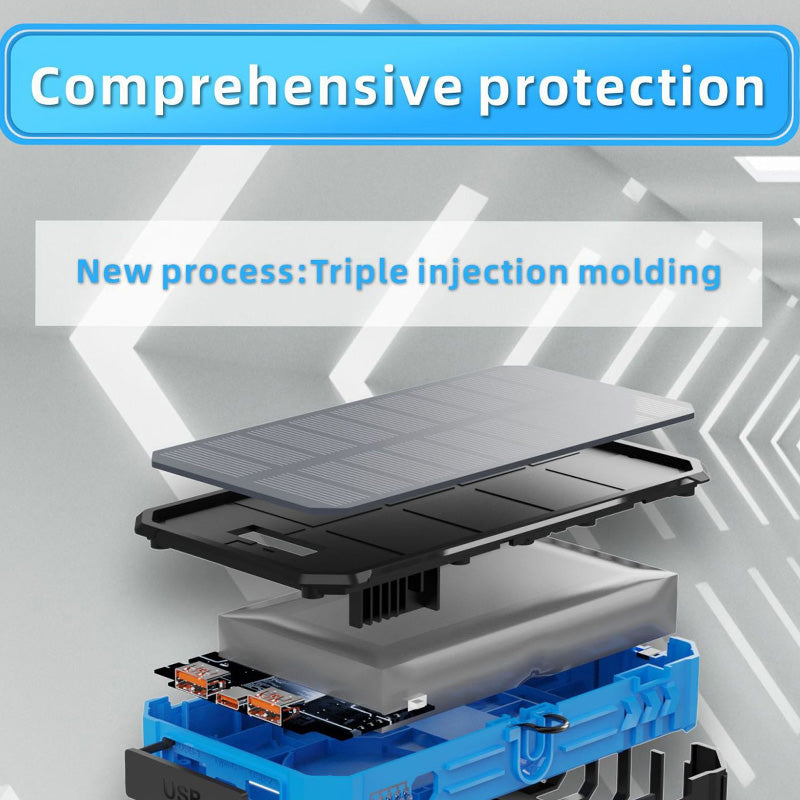 20000mAh Solar Wireless Portable Charger with 4 Built-in Cables & 7 Outputs