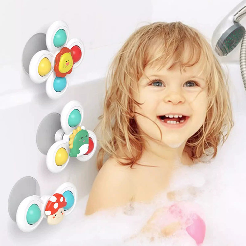 Tecknad snurrande leksak med sugkopp för barn