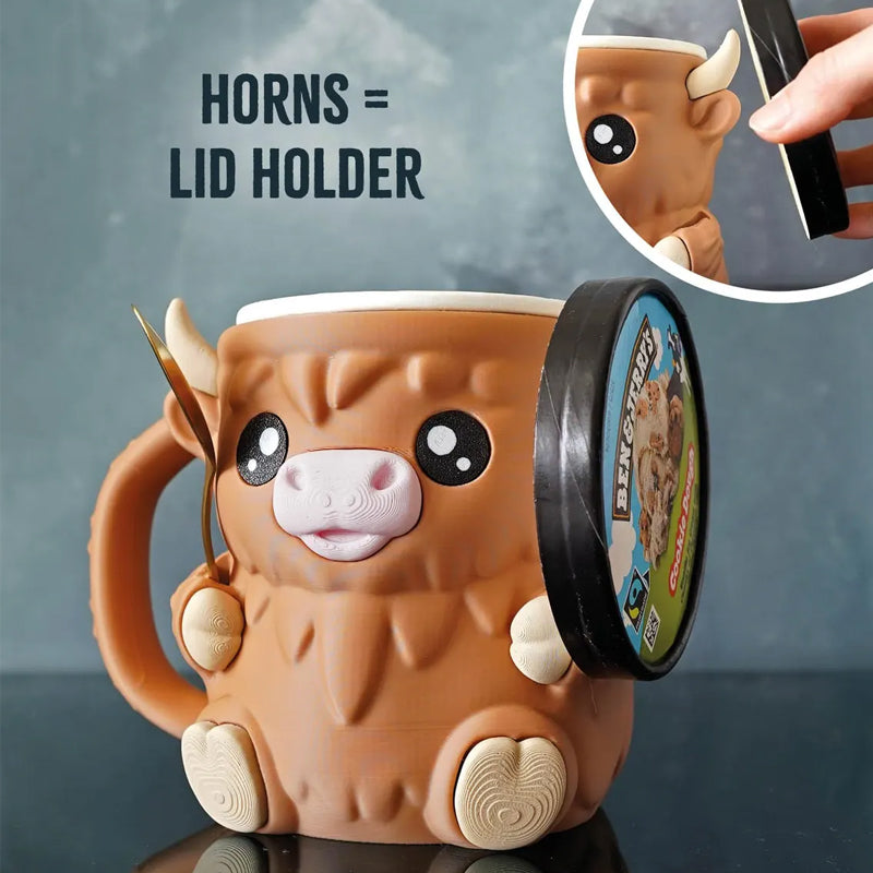 Highland Cow Ice Cream Pint Holder