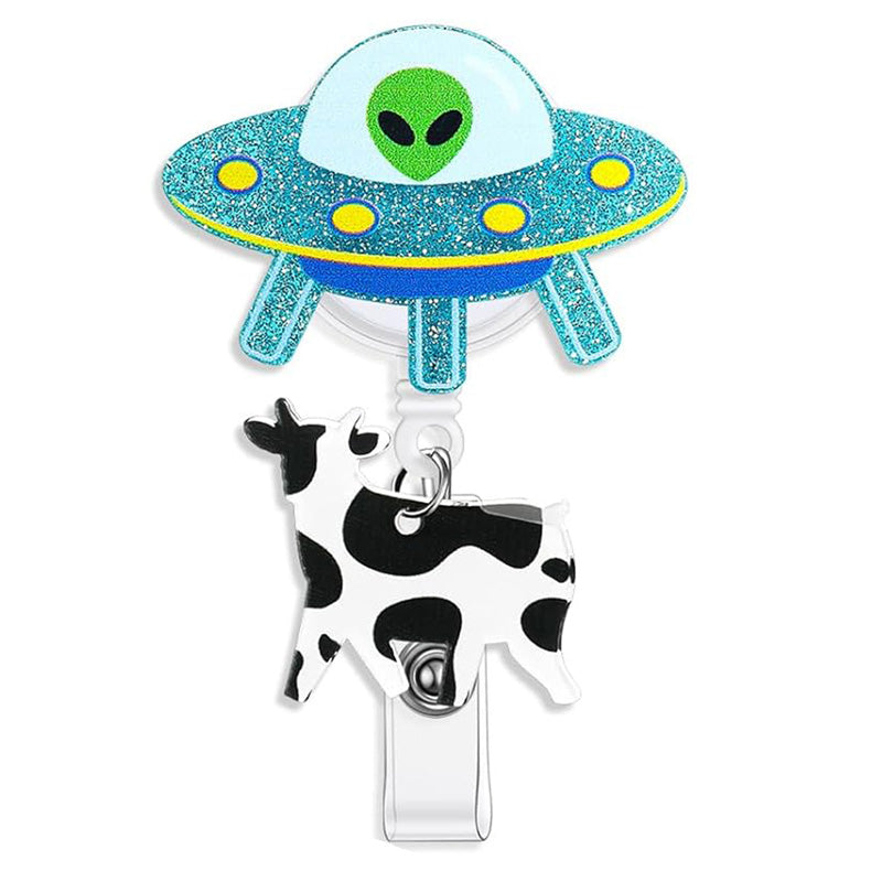 👽UFO Cow Abduction Badge Reel