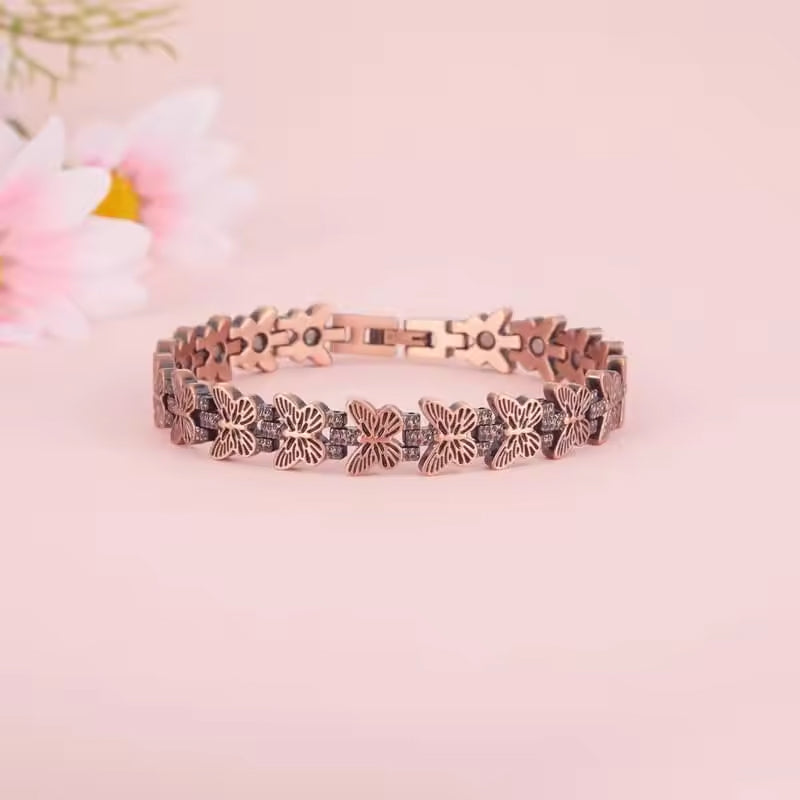 Red Copper Magnetic Butterfly Bracelet