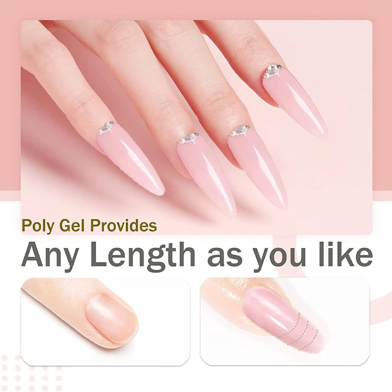 Long-lasting Poly Nail Gel Kit with UV Lamp