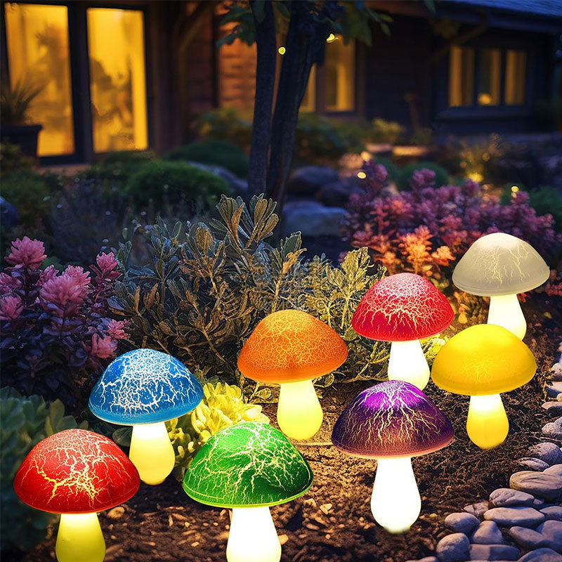 Solar-Powered Mushroom Garden Lights