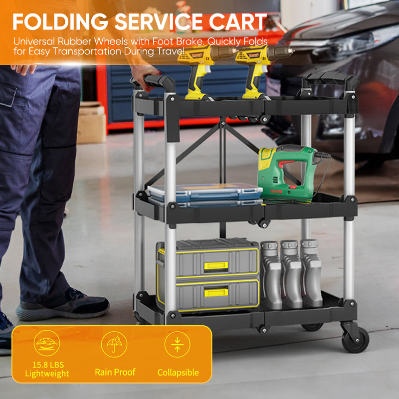 3 Tier Foldable Utility Service Cart