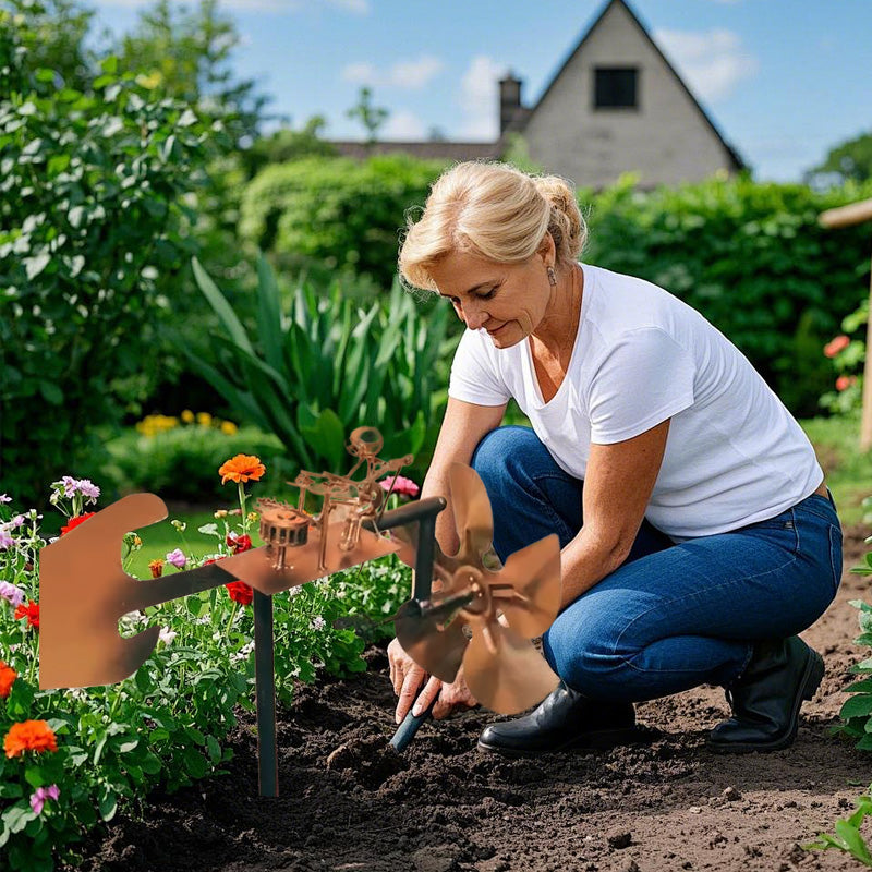 Handmade Metal Drummer Windmill