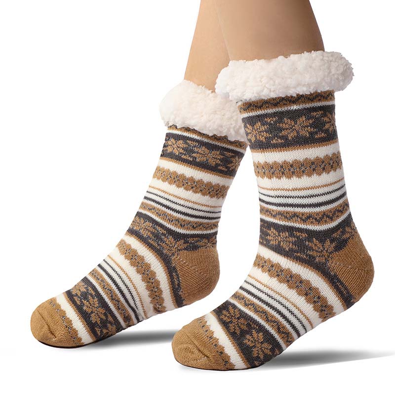 Snowflake Ultra-thick Cashmere Slipper Home Socks