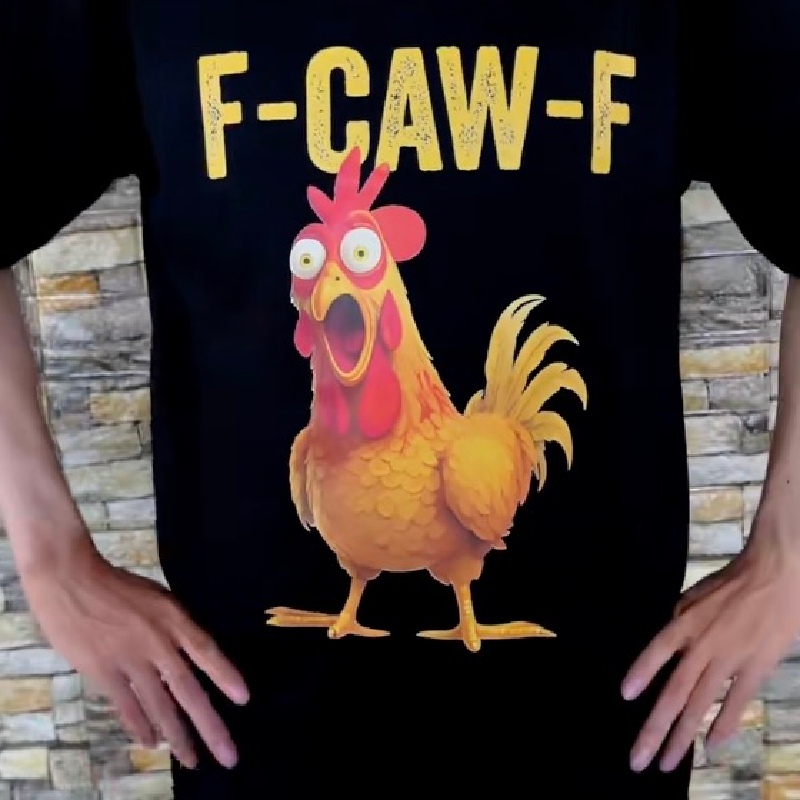 Rooster Graphic Oversized T-Shirt