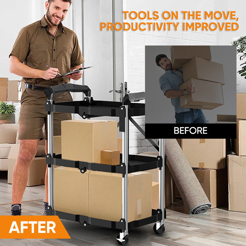 3 Tier Foldable Utility Service Cart