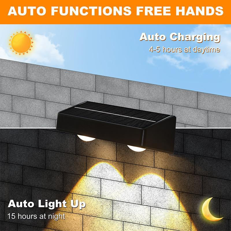 Modern Solar-Powered Waterproof LED Fence Lights