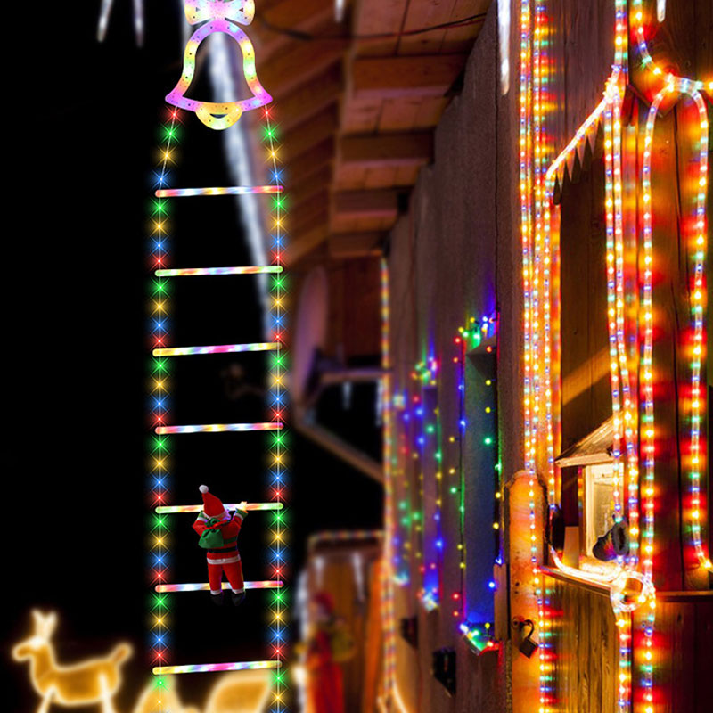 Christmas Santa Climbing Stairs Light