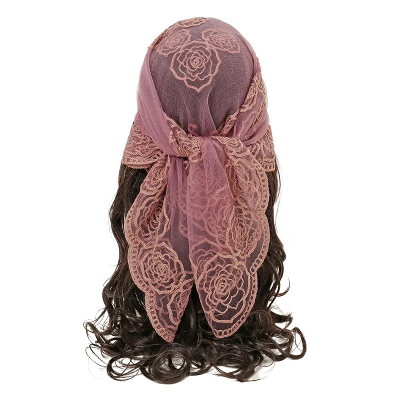 Spring Floral Mesh Scallop Design Bandana