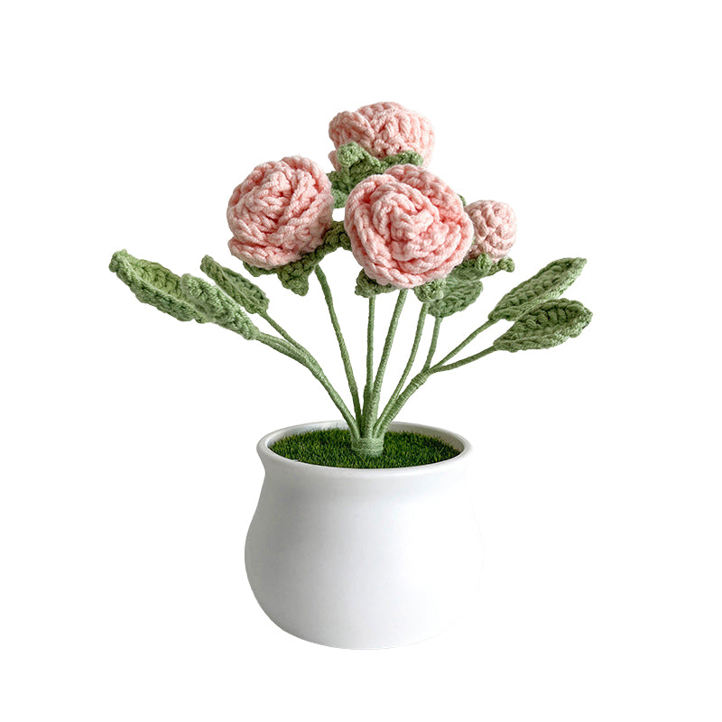 Handmade Crochet Bouquet Potted Flowers
