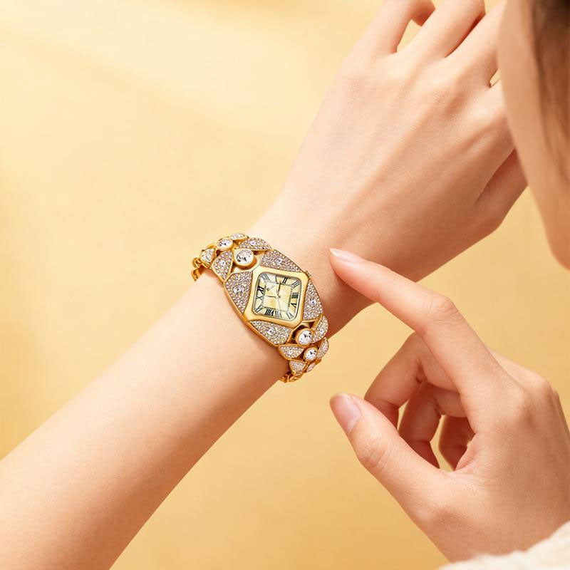 Luxury Full Diamond Bangle Bracelet Watch