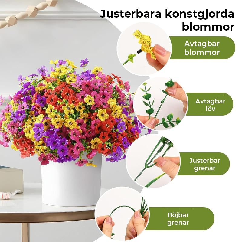 Konstgjorda faux blommor för inomhus- och utomhusdekoration
