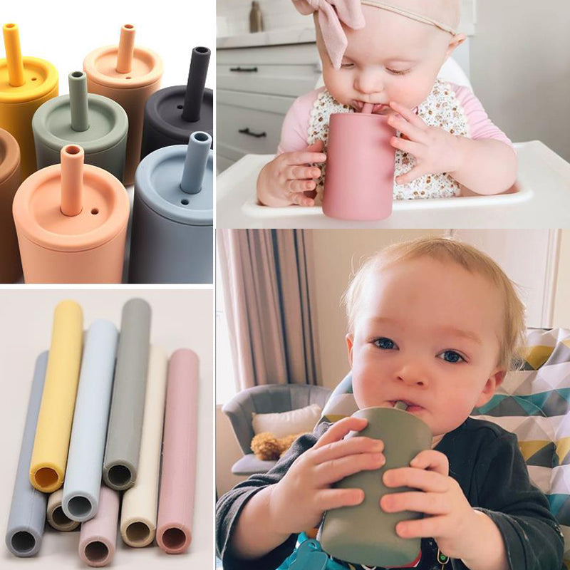 Silicone Baby Cups With Straws and Lids