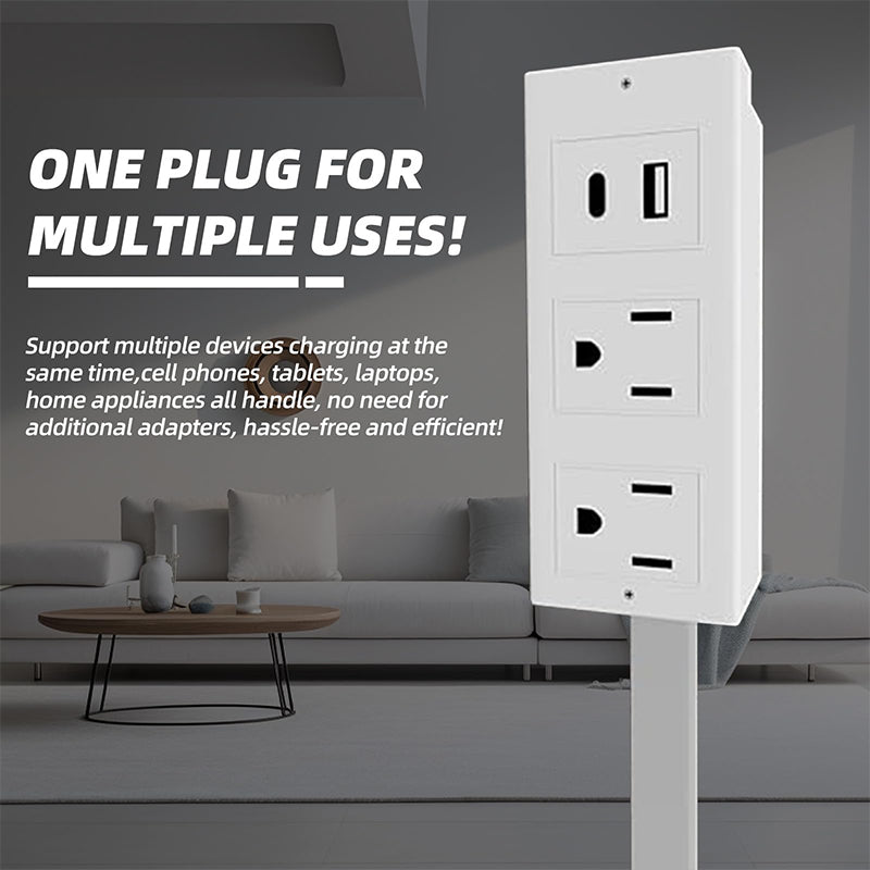 Retractable Rotating Power Strip Extender
