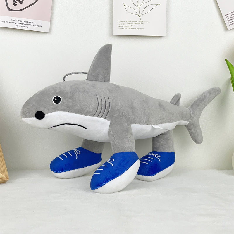 Soft Plush Toy Shark with Sneaker Feet