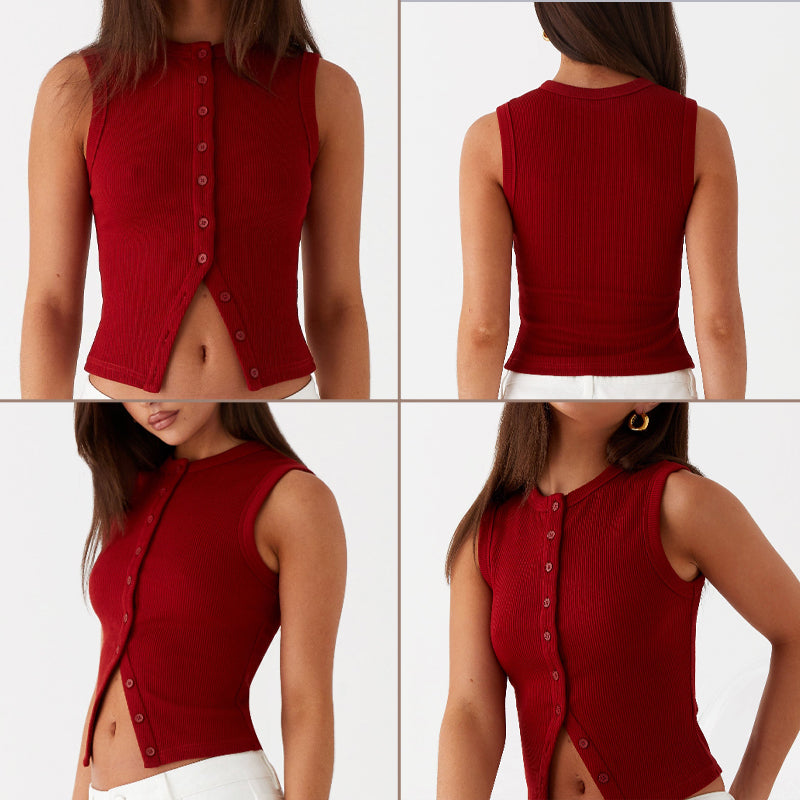 Sleeveless Buttoned Vest