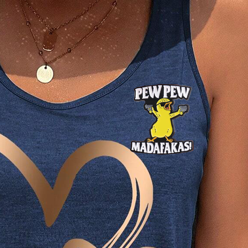 Brev & tecknad anka design brosch