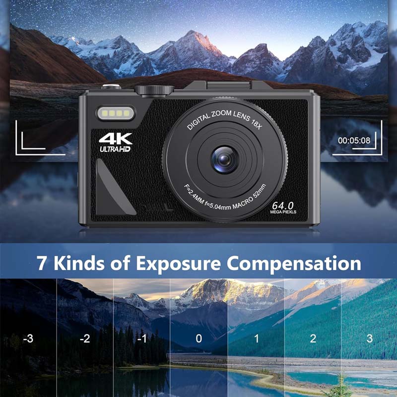 64 Million Pixels High-Definition Flip-Screen Digital Camera