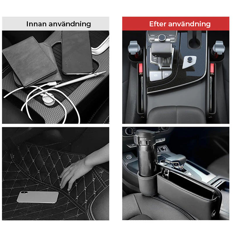 Förvaringslådor för sätesgap