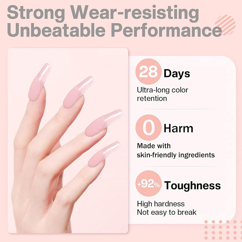 Long-lasting Poly Nail Gel Kit with UV Lamp