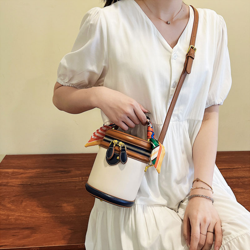 Colorblock Bucket Bag for Women