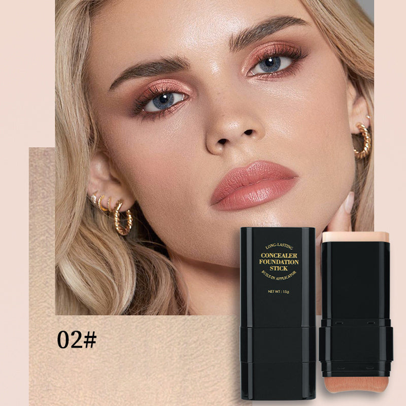 Dual-Ended Concealer Stick with Built-In Brush