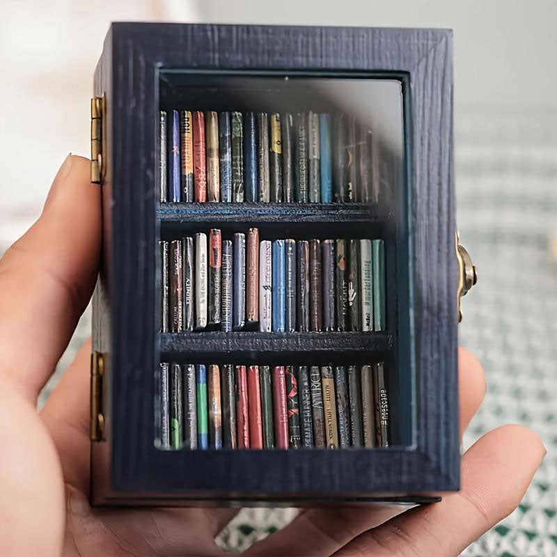 Mini Wooden Book Storage Box