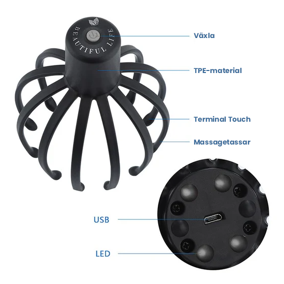 Head Massager för bläckfisk