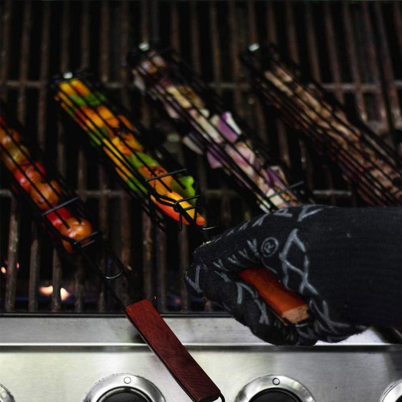 Cylindrisk grillkorg