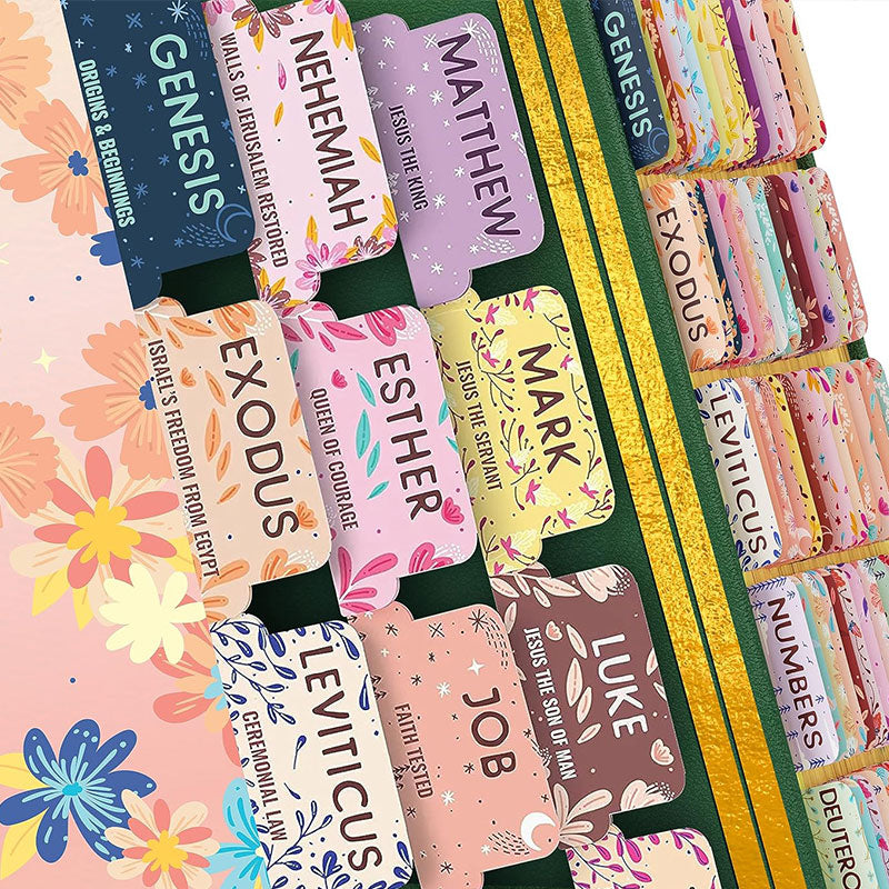 Floral Bible Tabs 66 Peel-and-Stick