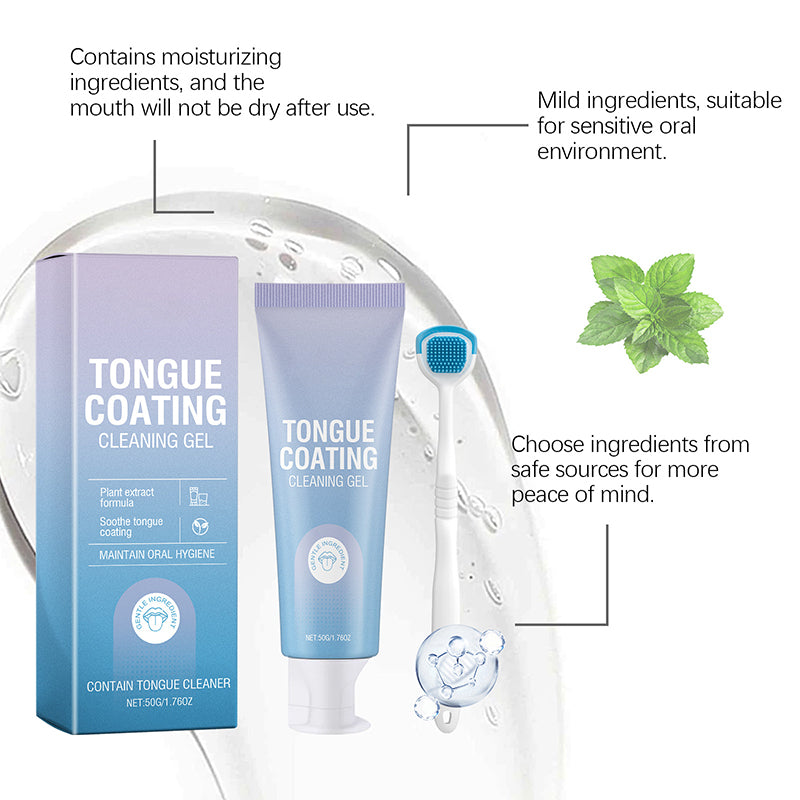 Tongue Cleaning Gel & Brush Bundle for Refreshing Oral Care