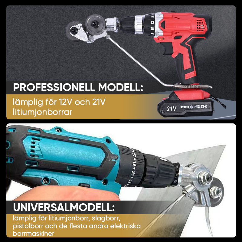 Elektrisk borr och saxfäste verktyg stans- och klippmaskin