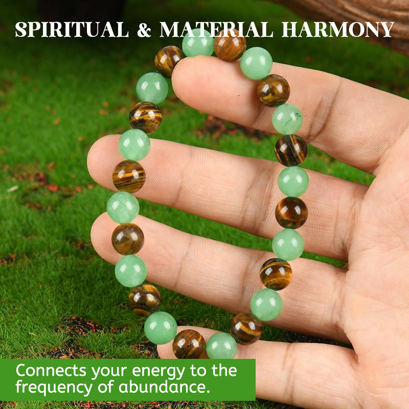 Money Attraction Bracelet with Green Aventurine & Tiger Eye