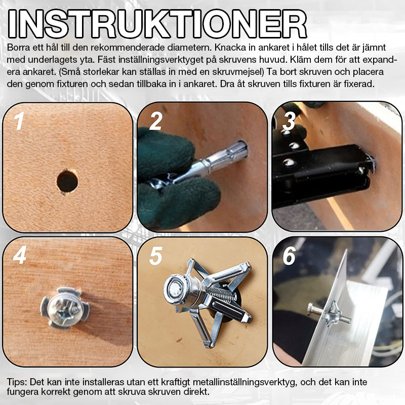 Expansionsskruvens kronbladsmutter (50 st)