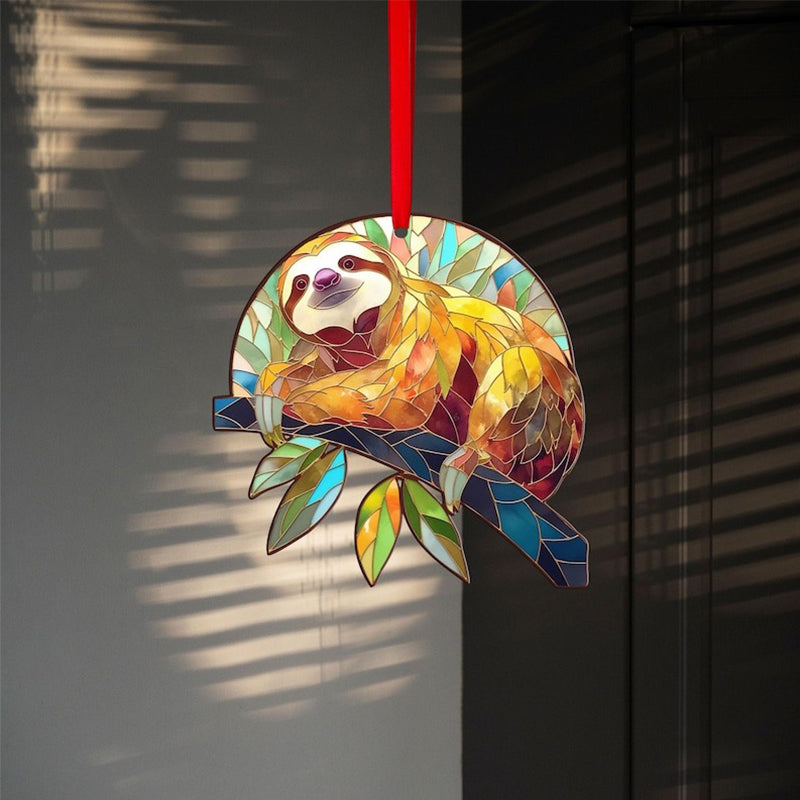 Cute Acrylic Sloth Ornament