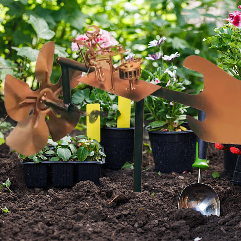 Handmade Metal Drummer Windmill