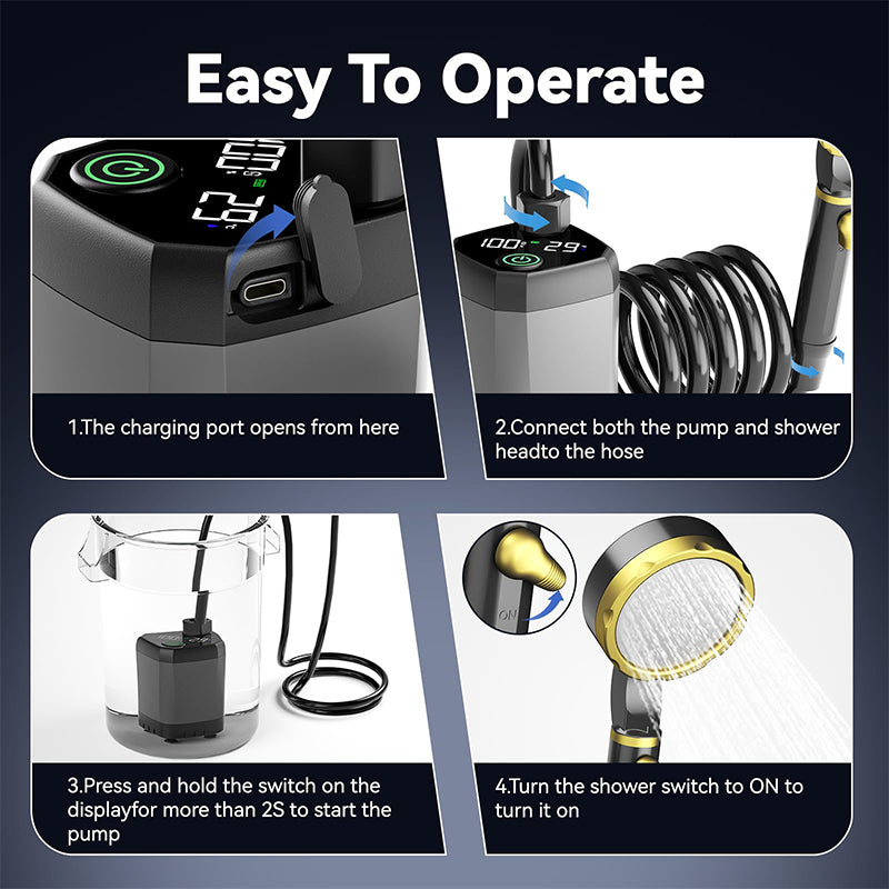 Portable Rechargeable Outdoor Camping Shower Pump