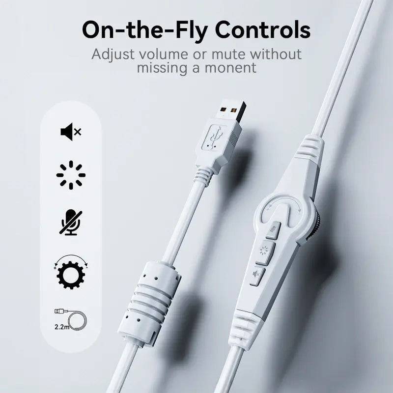 Upgraded Wired PC Gaming Headset with Surround Sound